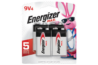 Energizer MAX 522BP4 9 Volt Alkaline Batteries 4-pack front view