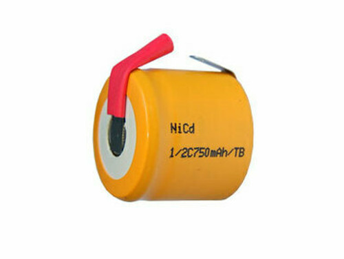 1/2 C NiCd Battery with Tabs (750 mAh)