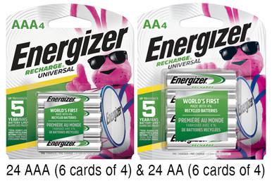 Energizer rechargeable AA and AAA battery combo pack