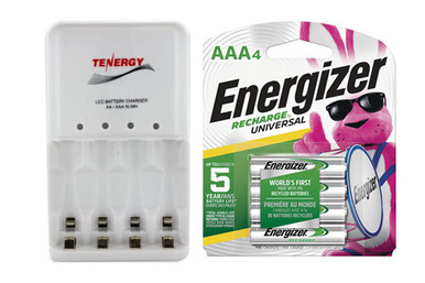 Energizer 4 bay smart charger with four AAA rechargeable batteries