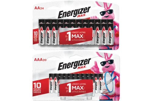 24 AA + 20 AAA Energizer MAX Alkaline Battery Combo (On Cards)