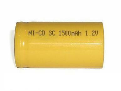 Power Portable Sub C 1500 mAh NiCd flat top battery