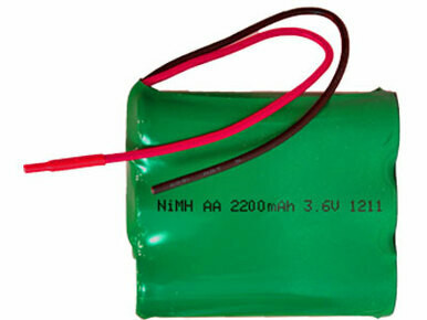 Power Portable 3.6 Volt NiMH battery pack with 4-inch leads