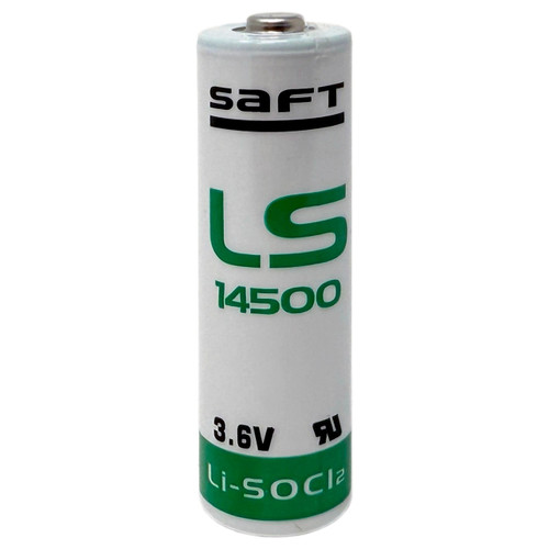 SAFT LS14500 AA 3.6V lithium battery front view