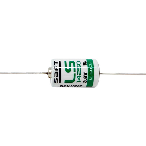 Saft 3.6 volt lithium thionyl chloride battery close-up