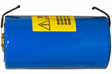 Power Portable D 3.6V 19000mAh lithium battery with tabs side view