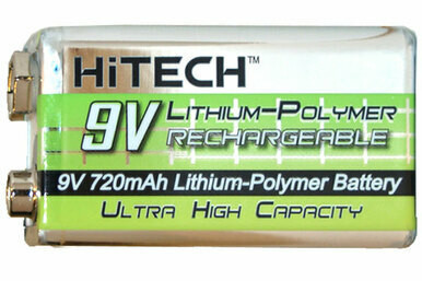 HiTech 9 Volt Lithium Polymer Battery 720 mAh