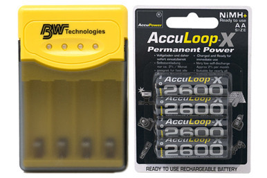 Quest Q2 Smart Charger + 8 AA NiMH AccuPower AccuLoop-X Batteries (2600 mAh)