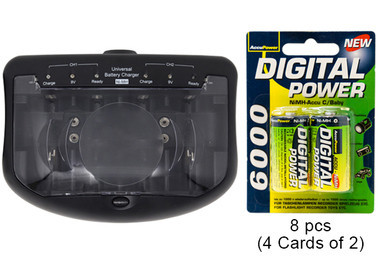 V2299 smart charger with eight AccuPower C NiMH batteries
