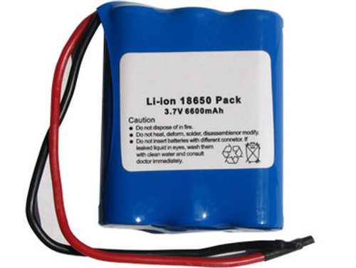 3.7 Volt Lithium Ion Battery Pack (6600 mAh) with Protection IC