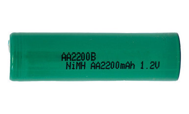 Power Portable AA NiMH Flat Top Battery 2200mAh front view