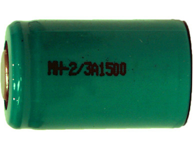 Power Portable 2/3 A NiMH flat top rechargeable battery 1500 mAh