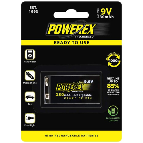 9.6 Volt Powerex NiMH Rechargeable Battery (230mAh)