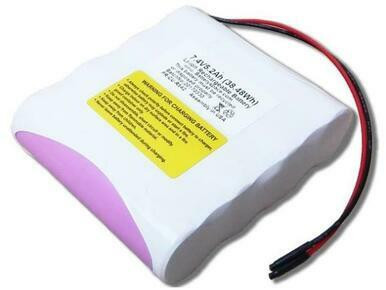7.4V lithium ion battery pack with Protection IC and 5200 mAh capacity