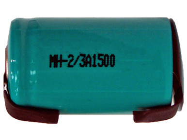 Power Portable 2/3 A NiMH battery with tabs, 1500 mAh
