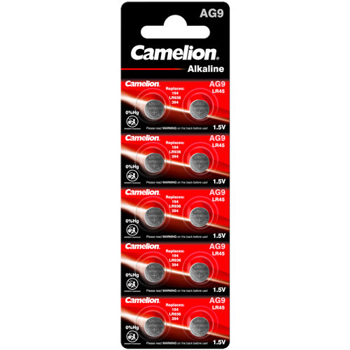 Camelion AG9 394 LR936 alkaline button batteries 10 card pack