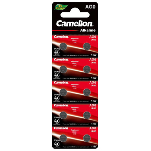 Camelion AG0 379 alkaline button battery 10 card pack