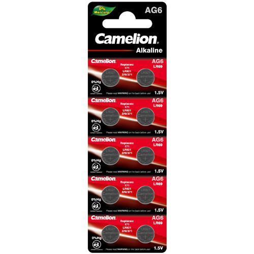Camelion AG6 370 371 button batteries 10-card pack