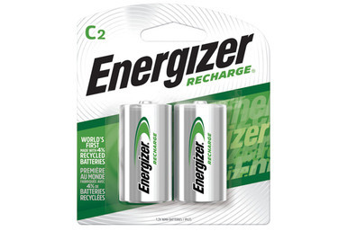 Energizer Recharge C NiMH 2500 mAh batteries, 2-pack card