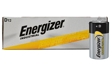 12-pack of Energizer Industrial EN95 D alkaline batteries