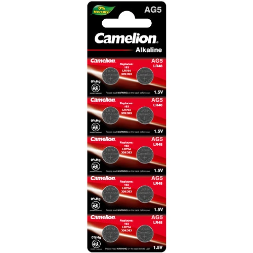 Camelion AG5 309 393 LR48 button batteries 10 card pack