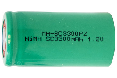 Power Portable Sub C NiMH 3300 mAh rechargeable flat top battery
