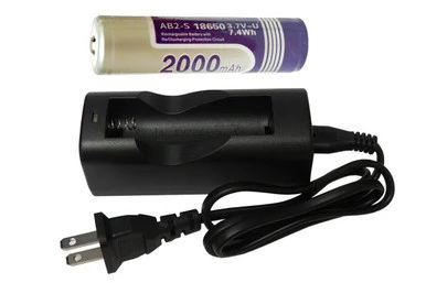 Power Portable single slot Li-Ion charger with 18650 2000mAh battery