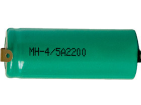 Power Portable 4/5 A NiMH battery with tabs, 2200mAh, front view
