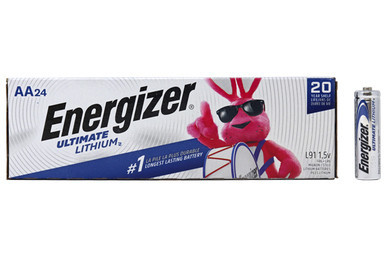 24-pack Energizer Ultimate Lithium AA batteries, model L91