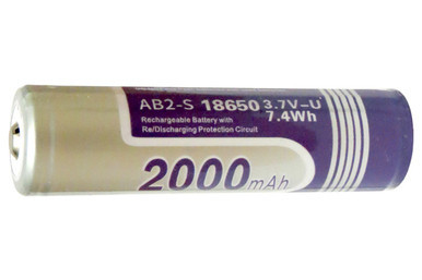 Power Portable 18650 3.6V 2000mAh Li-Ion battery with button top