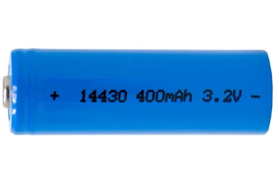 Power Portable 3.2V 14430 LiFePO4 400mAh rechargeable battery front view