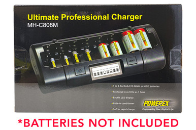 Powerex MH-C808M  8 Bay LCD Battery Charger (AA, AAA, C & D) consumer sales and volume pricing