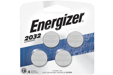 CR2032 Energizer 3 Volt Lithium Coin Cell Batteries (4 Card)