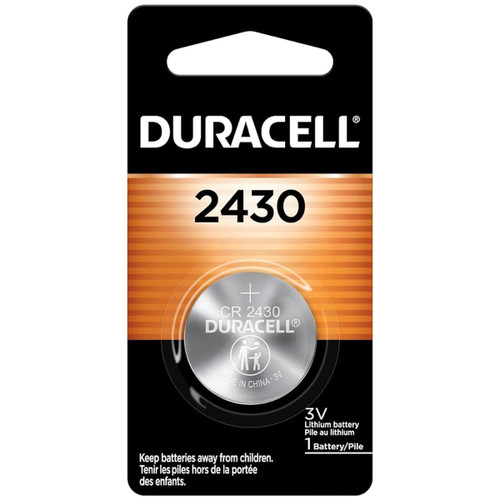 Duracell CR2430 3V lithium coin cell battery in retail packaging