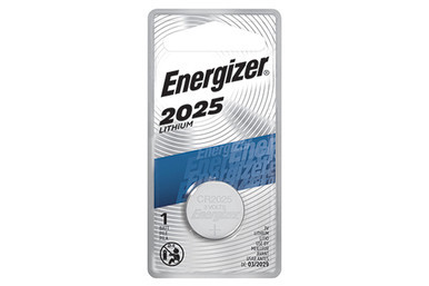 Energizer CR2025 lithium coin cell battery in retail card packaging