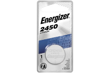 Energizer CR2450 3V lithium coin battery in retail card packaging