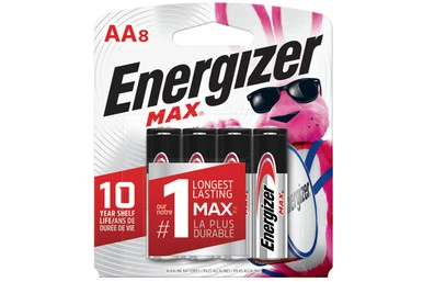 Energizer MAX AA E91MP-8 8 pack alkaline batteries on card