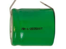 Power Portable 1/2 D NiMH battery with tabs 3500mAh front view