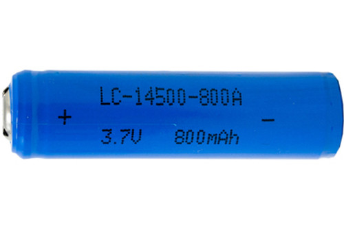 3.7 Volt AA 14500 Lithium Ion Button Top Battery (800 mAh) with PCB Protection