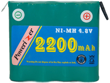 Power Portable 4.8 Volt NiMH battery pack with tabs, SKU 18957