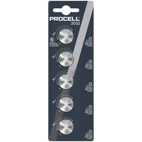 5-Pack Procell CR2032 Coin Cell Lithium Batteries