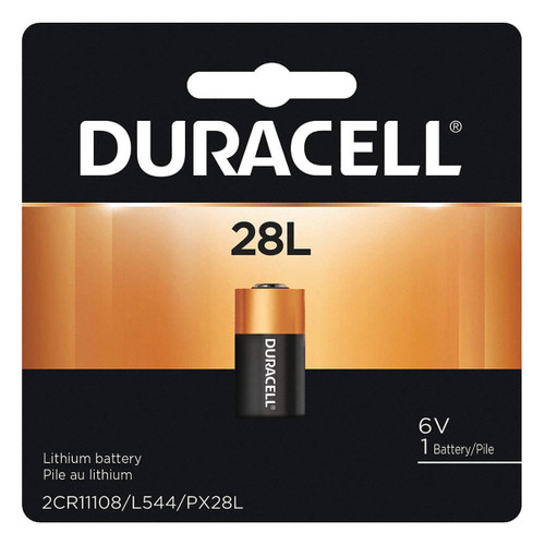 Duracell 28L 6 Volt lithium battery on card
