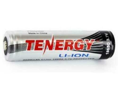 18650 Tenergy Lithium Ion 3.7 Volt Button Top Battery with PCB Protection (2600 mAh)