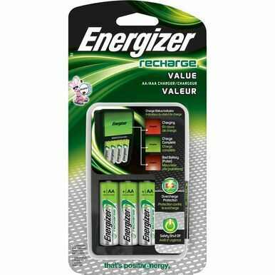 Energizer CHVCMWB-4 AA AAA battery charger with 4 AA NiMH batteries