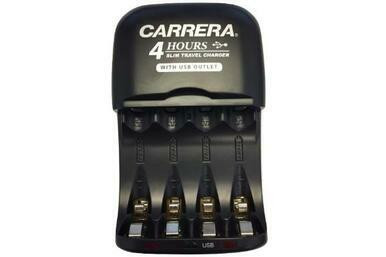 Carrera V3299USB smart slim travel charger with USB plug for AA AAA batteries