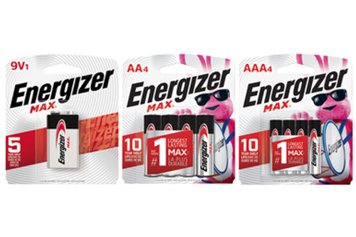 4 AA + 4 AAA + 1  9 Volt Energizer MAX Alkaline Battery Combo (On Cards)