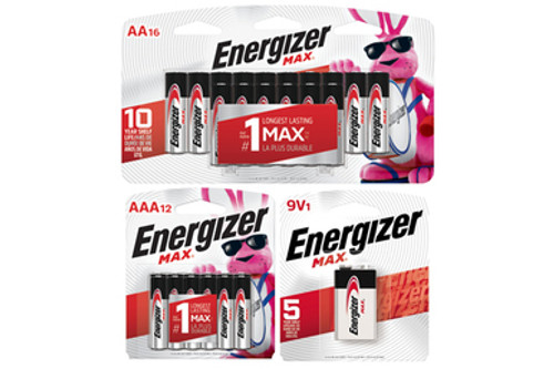 16 AA + 12 AAA + 1  9 Volt Energizer MAX Alkaline Battery Combo (On Cards)