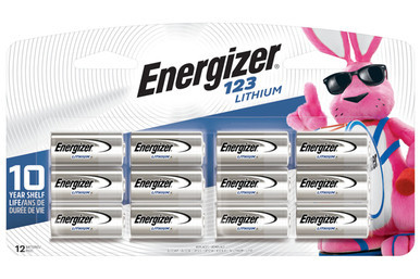 Energizer CR123A 3 Volt Lithium Batteries (CR17345) (12 Card)
