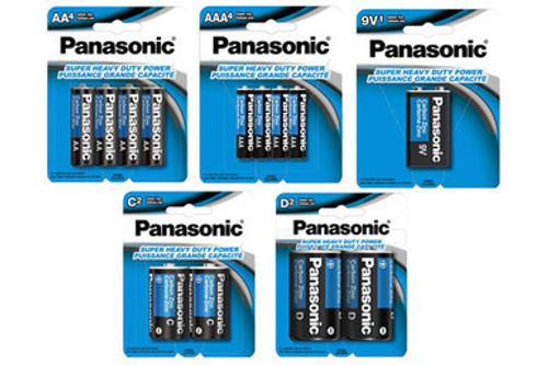 16 AA + 16 AAA + 8 C + 8 D + 2 9V Panasonic Heavy Duty Battery Combo