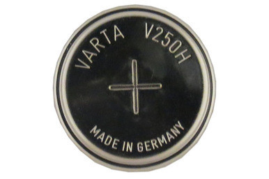 Varta V250H 1.2V NiMH button cell battery front view